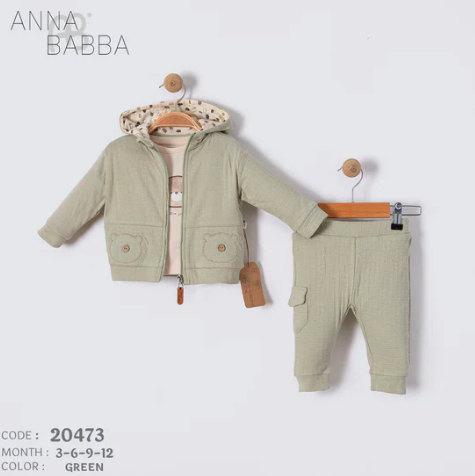 Anna & Babba Baby 3-Piece Outfit Set